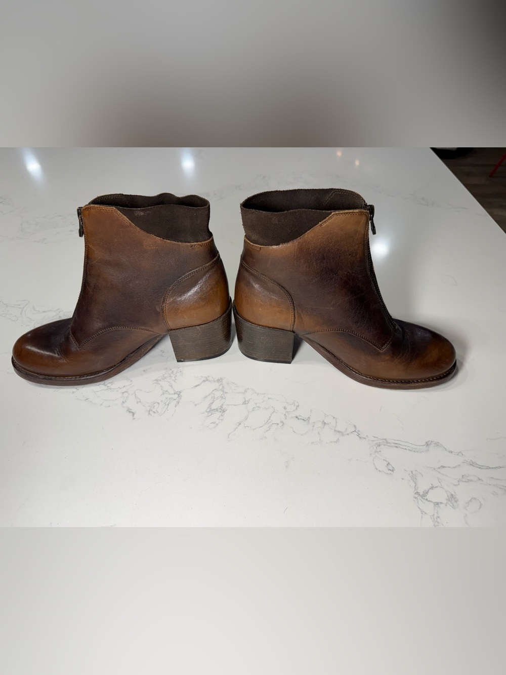 UNTAMED STREET BERKELEY burnt-caramel ankle boots 38 - Picture 10 of 16